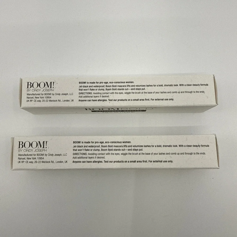 Boom Bold By Cindy Joseph Mascara Two Pack, Boom Bold New/sealed Clean Beauty